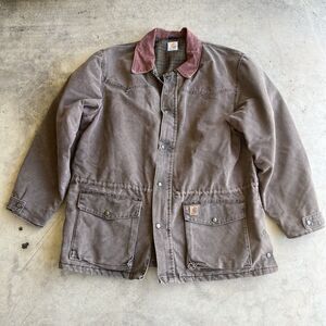 Vintage Carhartt Brown Chore Jacket Coat Blanket Lined Size XXL
